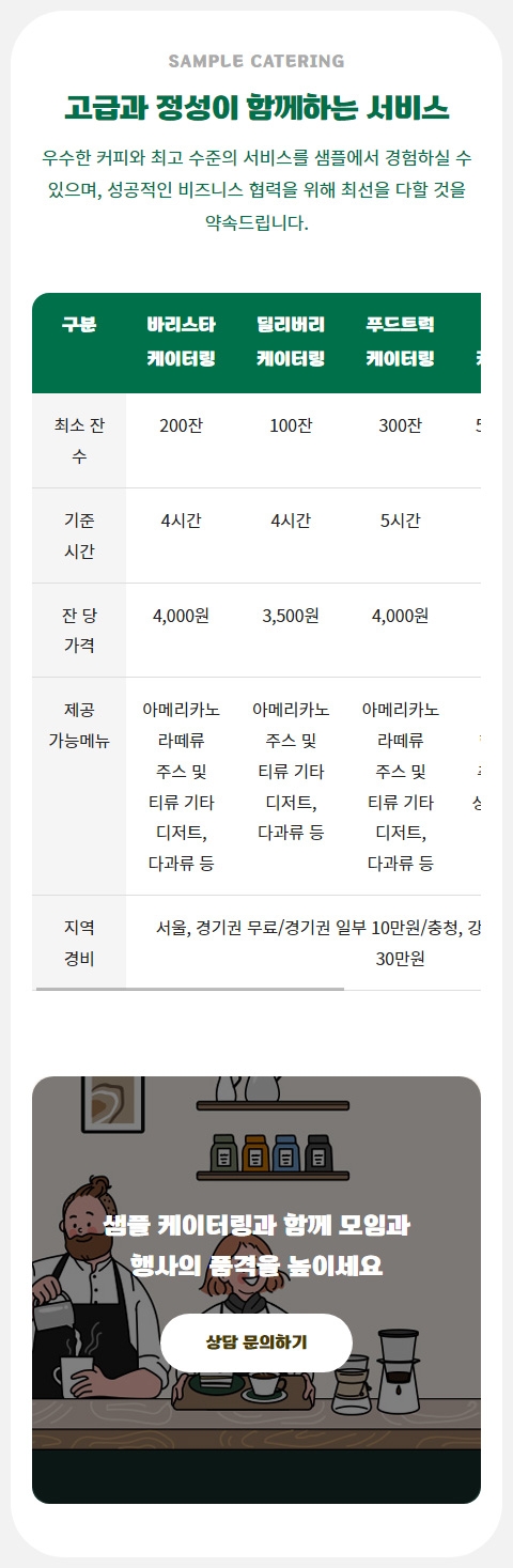  웹사이트 템플릿 expense1002 모바일 이미지, 비용안내 모바일 페이지 디자인